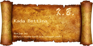 Kada Bettina névjegykártya